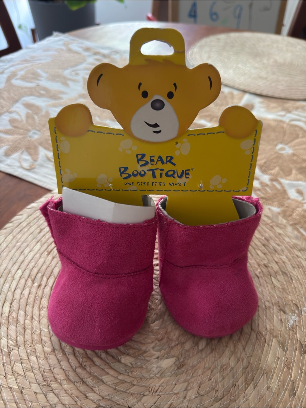 Build A Bear Ruffled Fuchsia Pink Boot Faux Suede BAB New With Tags